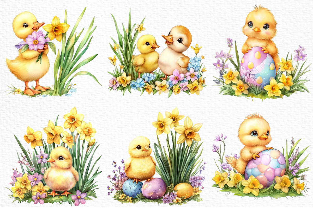 Watercolor Easter Spring Clipart, an Illustration by Craft Nest (Photo 6 of 12)