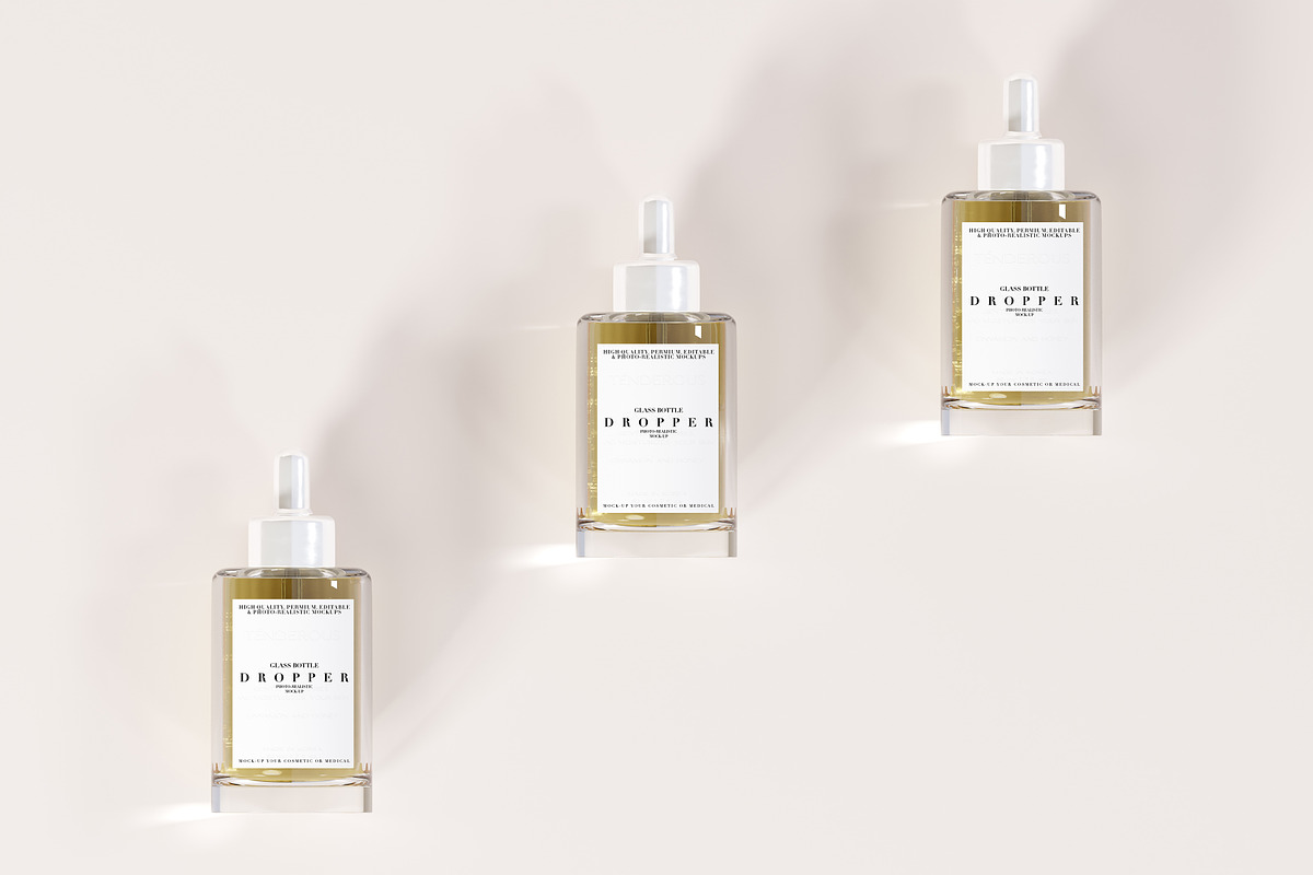 Serum Glass Dropper Bottle Mockup, a Packaging Mockup by Zumrod (Photo 7 of 7)