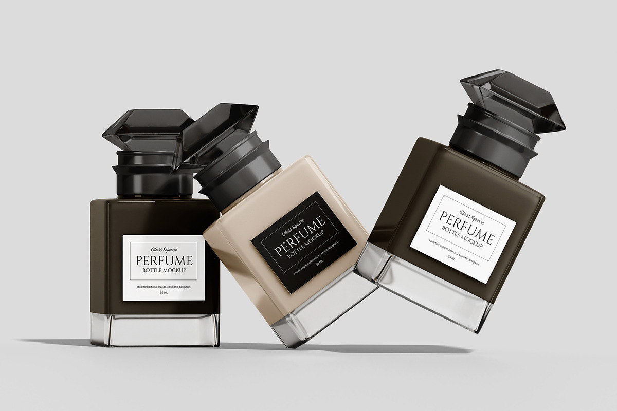 Square Perfume Bottle Mockup, a Packaging Mockup by Permadi Creative (Photo 2 of 4)