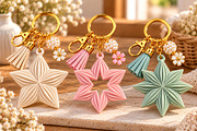 Star Flower Keychain 3D STL, an Object 3D Model by Layerology (Thumbnail 2 of 3)