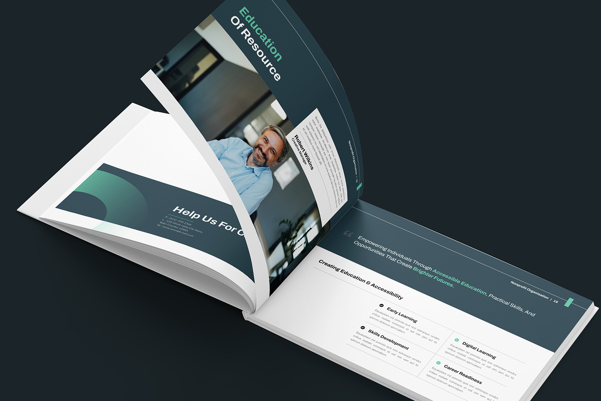 Nonprofit Org. Brochure Landscape, a Brochure Template by NorthPeak (Photo 8 of 11)