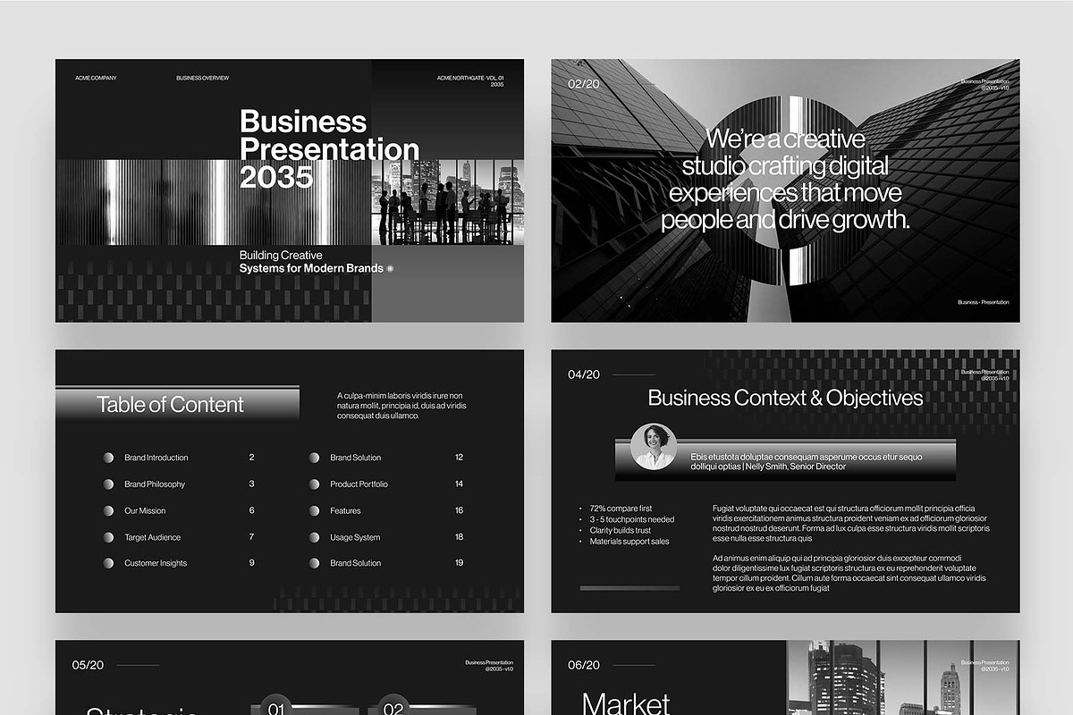 Dark Business Presentation Template, a Presentation Template by BrandPacks (Photo 7 of 7)
