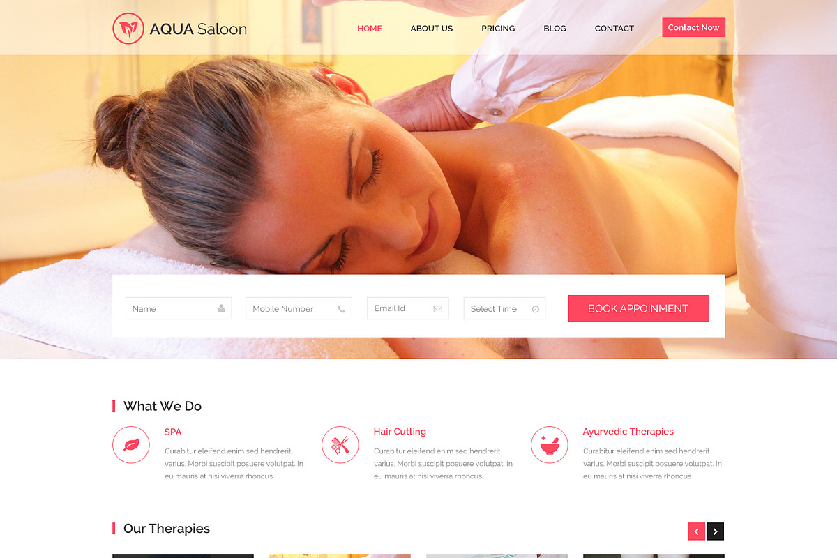 Aqua Saloon PSD Website Template, a Websites & App Template by WebbyTemplates (Photo 2 of 7)