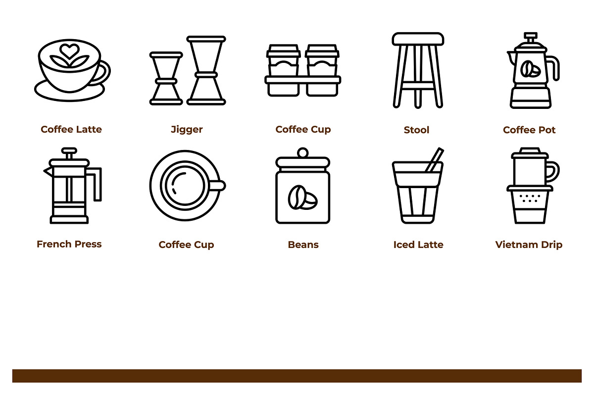 Coffee Shop Icon Set, an Outline Icon by Tekuni (Photo 5 of 9)