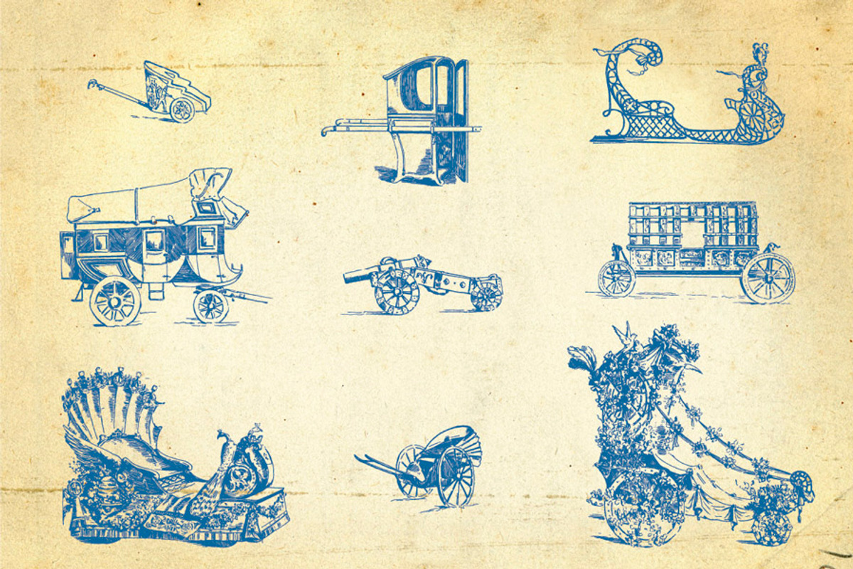 Hand Drawn Vintage Transportation, a Transportation Illustration by Mr Vintage (Photo 2 of 2)