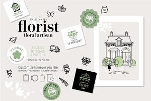 Collection florale – Logos, pictogra, an Outline Icon by AnneCeline