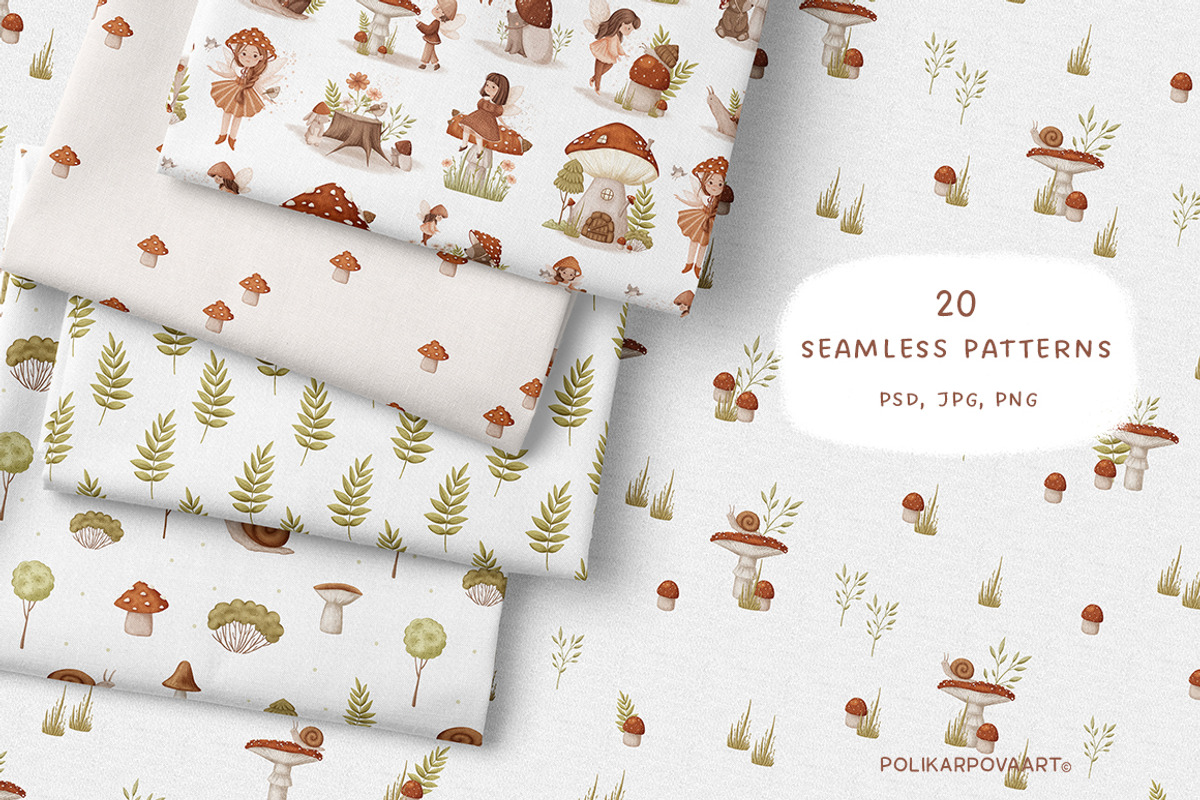 Mushroom Fairies. Kids collection, an Animal Illustration by polikarpovaart (Photo 7 of 15)