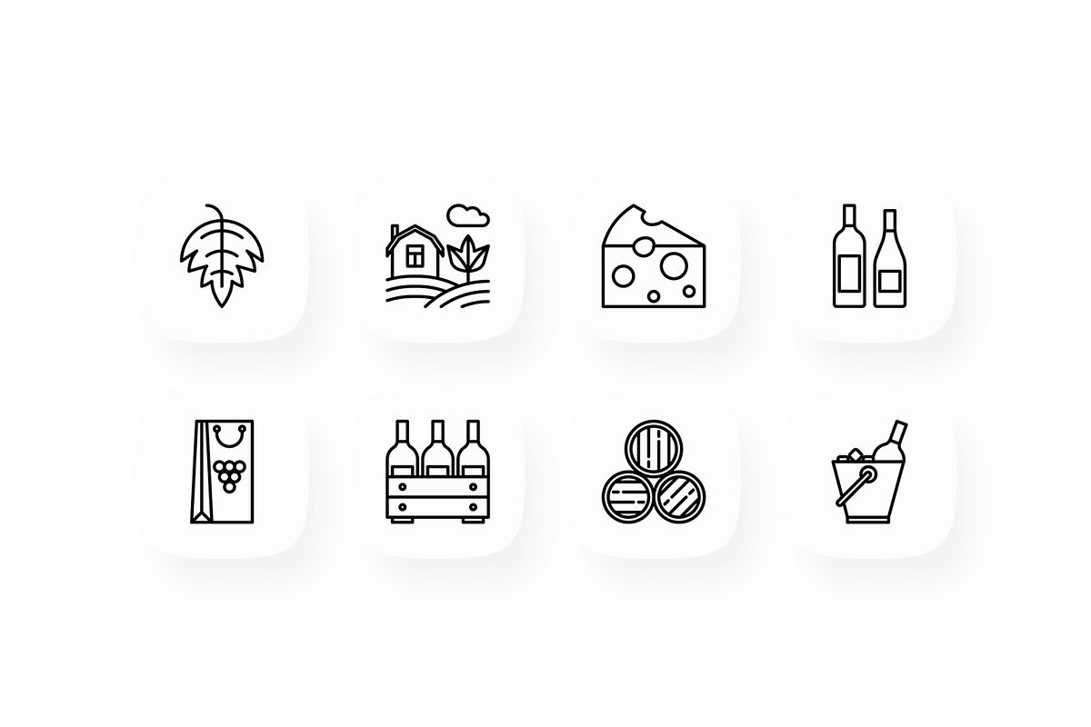Wine 16 Thin Line Icons Set, an Outline Icon by Alex Blogoodf (Photo 4 of 5)