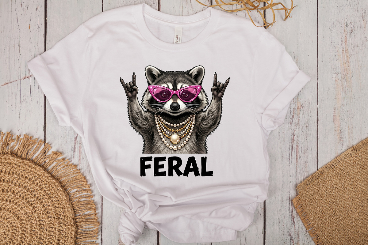 Feral Raccoon Sunglasses Funny PNG, an Illustration by CraftArtStudio (Photo 3 of 4)
