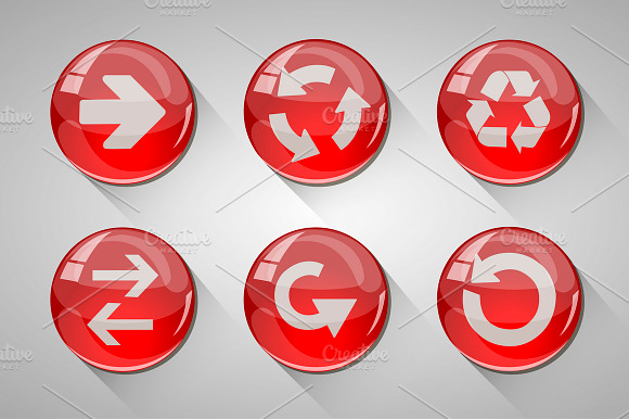 Glossy Arrow Buttons Set