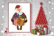 Christmas llamas and Santa clipart, an Animal Illustration by KupalinaArt (Thumbnail 5 of 7)