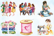 Mothers Day Sewing Clipart, an Illustration by Craft Nest (Thumbnail 4 of 5)