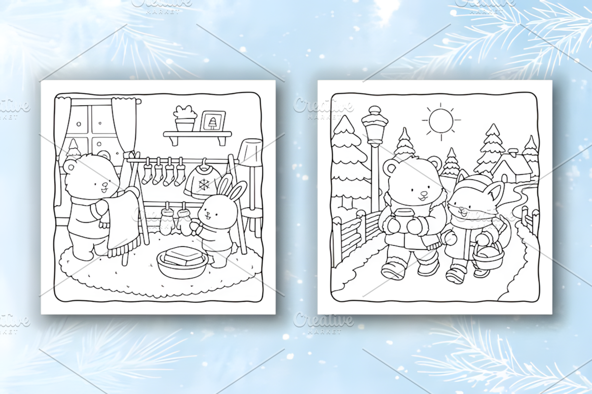 Winter Days Cute & Comfy Coloring, a Seasonal Illustration by Coco Bloom (Photo 3 of 4)