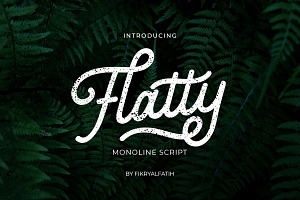Flatty Monoline Script Font