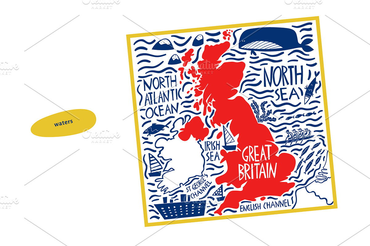 Great Britain. Hand Drawn Maps, an Illustration by Lubov Illustrations Shop (Photo 10 of 10)