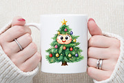 Cute Christmas Watercolor Clipart, an Illustration by Sublimation Artist (Thumbnail 5 of 6)