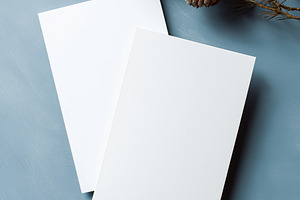 Blank greeting cards, stationery, or invitations for winter and Christmas seaso, a Holiday Photo by Studio ANNA