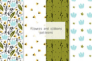 Flowers and ribbons patterns, a Pattern Graphic by Lyolya Profitrolya (Thumbnail 1 of 5)
