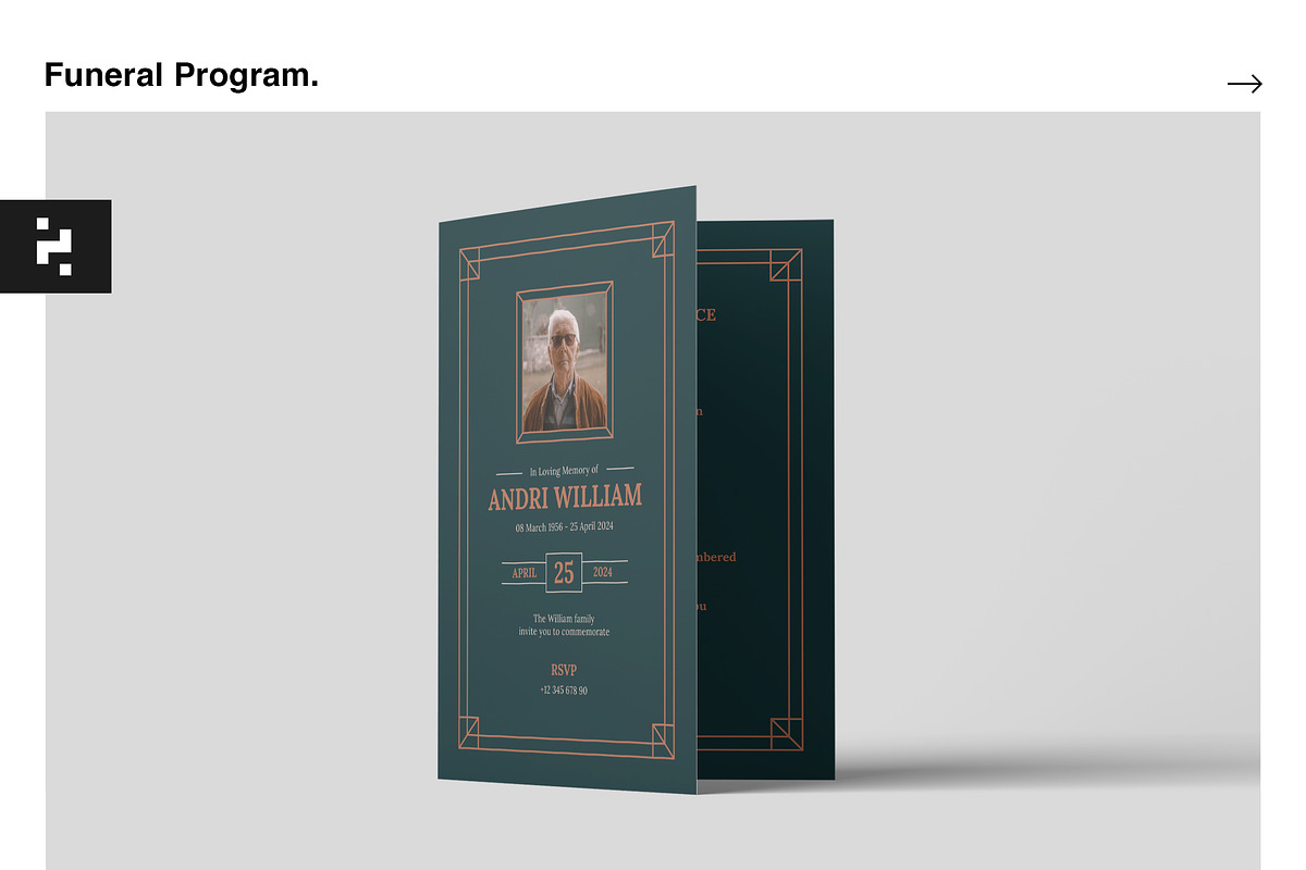 Funeral Program Template, an Invitation Template by Neermana (Photo 1 of 4)