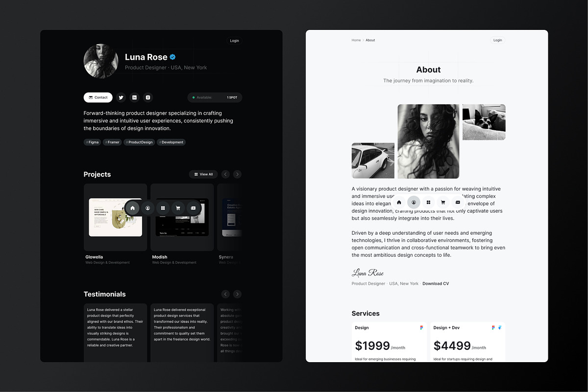 Estetiq — Personal Framer Template, a Landing Page Template by Slava Burian (Photo 3 of 5)