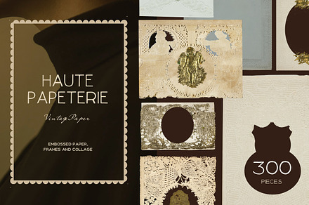 Embossed Papers, Frames and Collage, a Background Graphic by Laras Wonderland