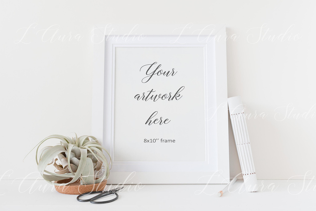 Succulent frame mockup - 8x10'', a Print Template by L'Aura Studio