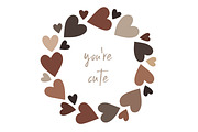 Cute Round Frames with Brown Hearts, an Object Graphic by Naty Art (Thumbnail 3 of 6)