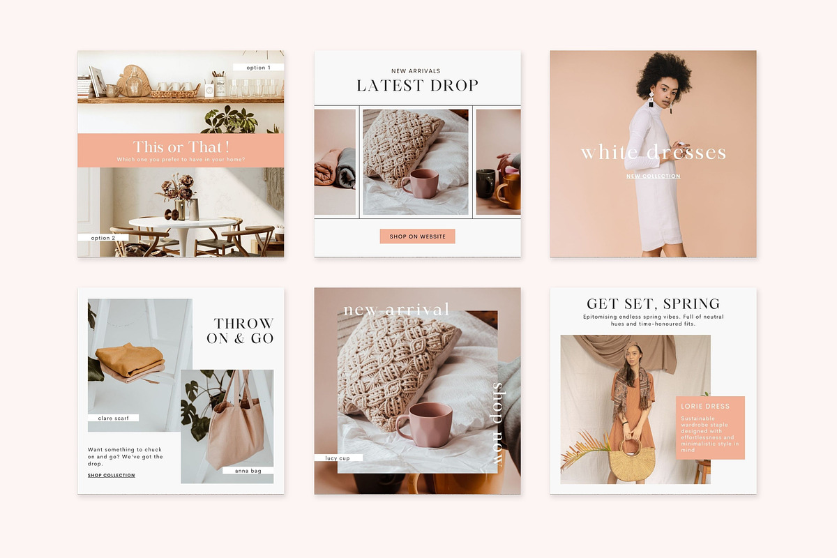 Boho Social Feed Template - Canva, a Social Media Template by Studio Mayde