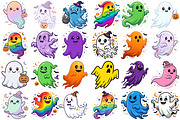 Halloween Spooky Ghost Clipart, a Seasonal Illustration by Forhadx5 (Thumbnail 3 of 11)