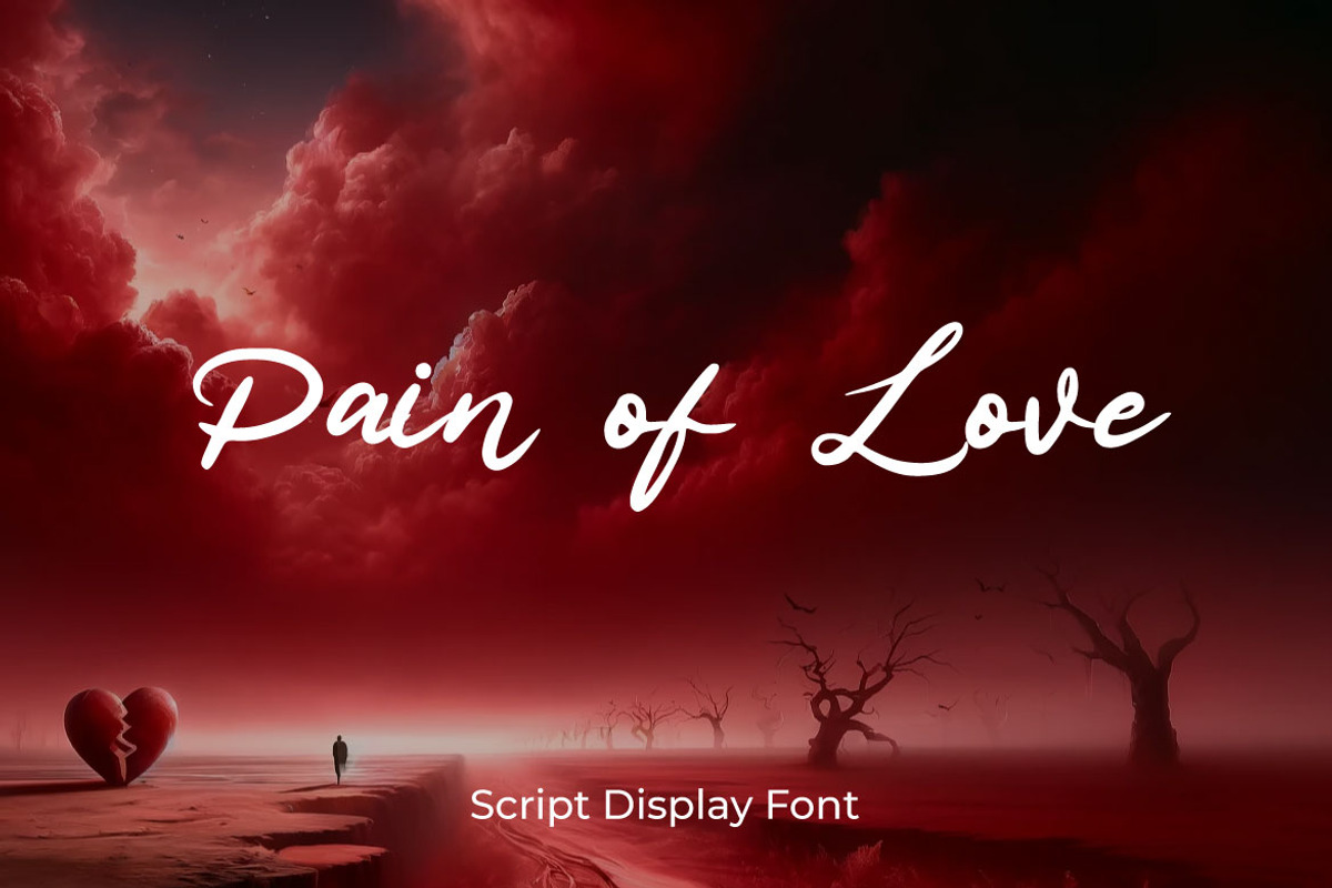 Pain of Love - Script Display Font, a Handwritten Font by Mightyfire (Photo 1 of 4)