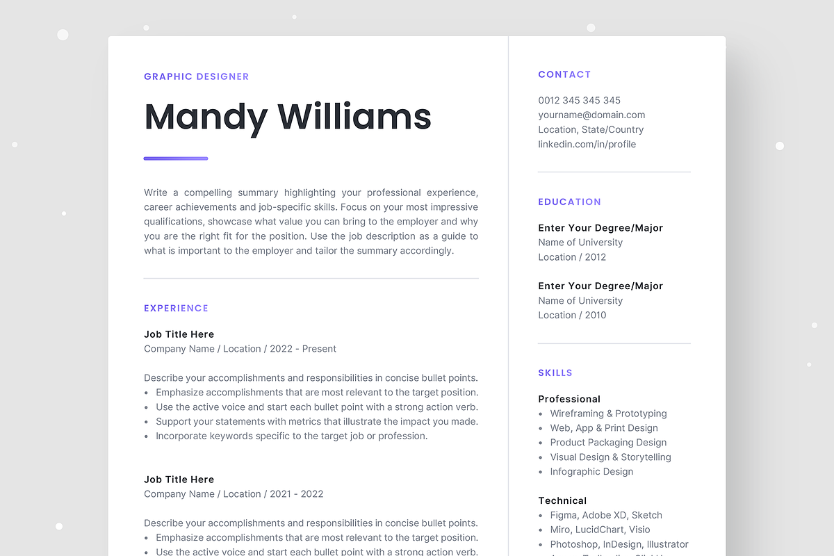 Resume Template Mandy, a Resume Template by Olympia Resume (Photo 1 of 5)