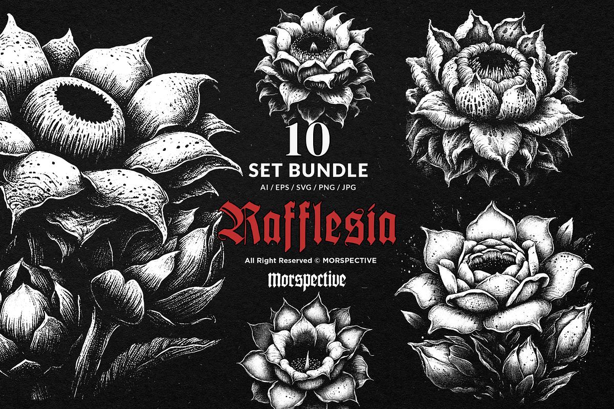 10 Bundle Dark Art Rafflesia Flower, an Illustration by Morspective (Photo 1 of 7)