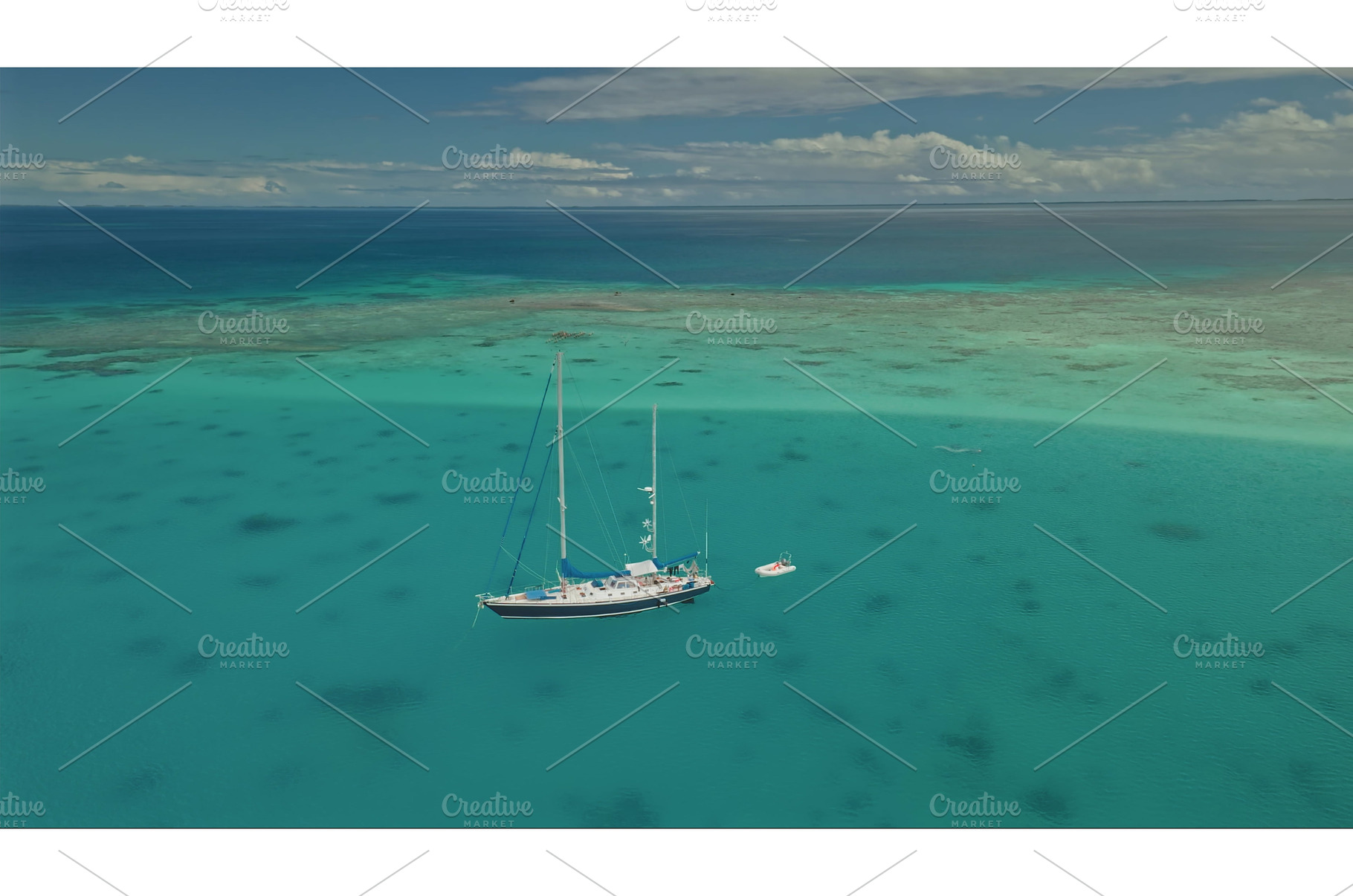 Majestic sailing vessel anchored in, a Nature Photo by Goinyk