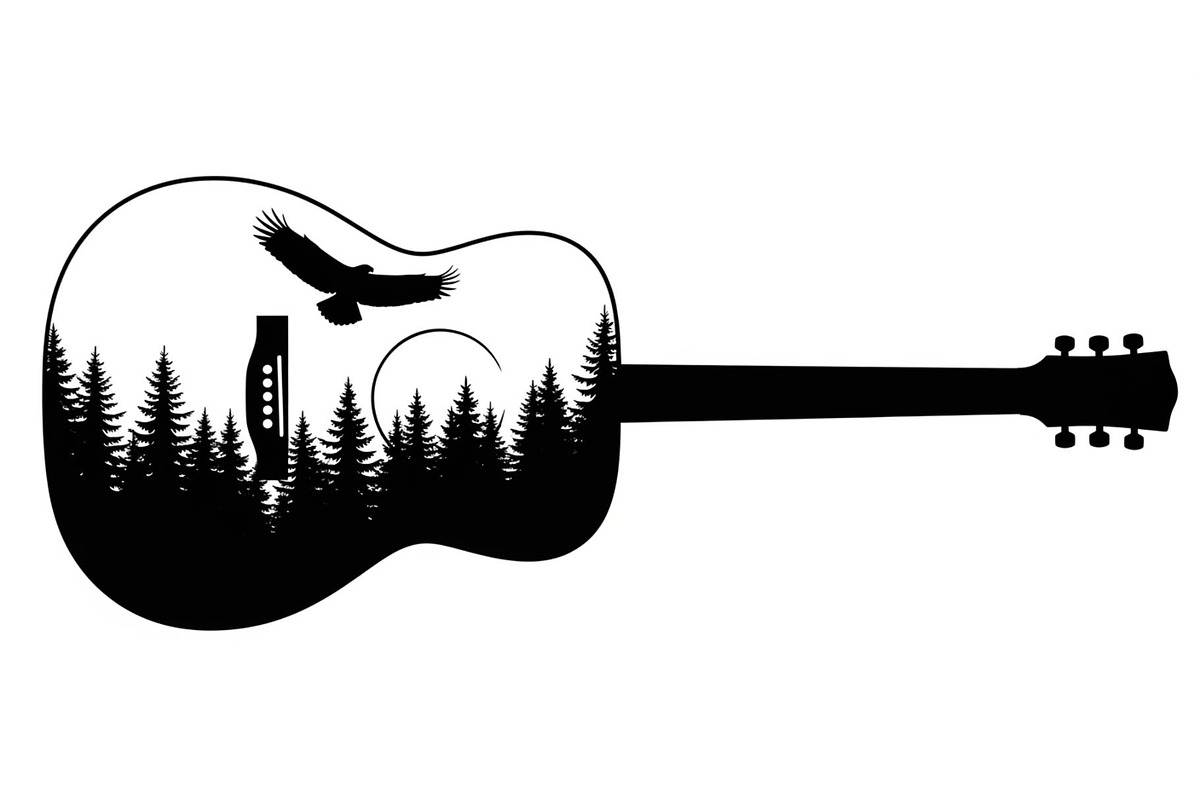 Nature Landscape Guitar Silhouette, an Object Illustration by Creativeshirt (Photo 10 of 31)