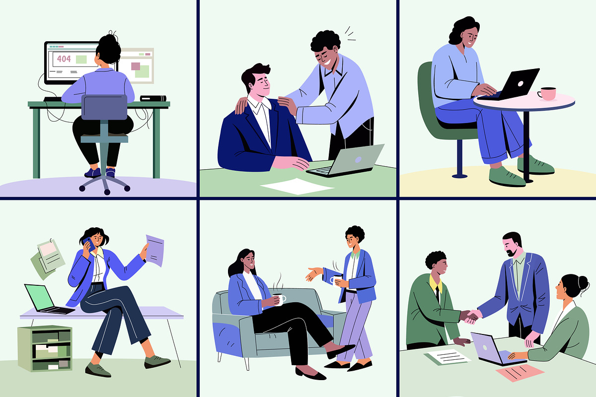 Office Illustration Art Set, a Work Illustration by Brickclay (Photo 6 of 9)