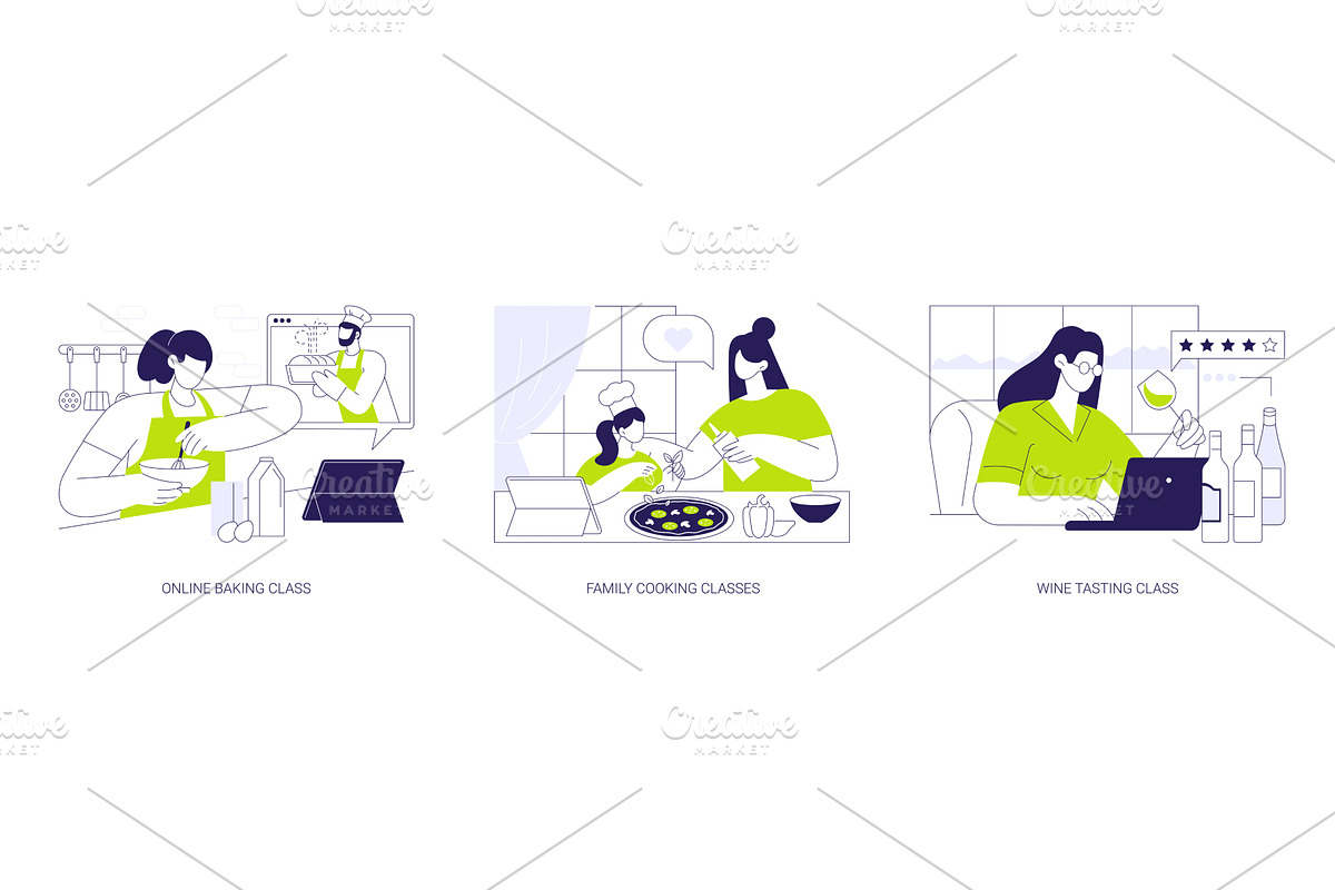 Online gastronomy classes isolated, an Education Illustration by Visual Generation