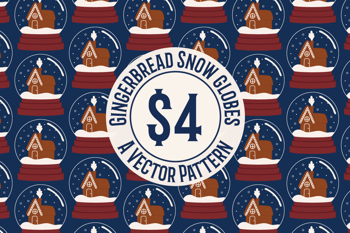 Gingerbread Snow Globes Pattern, a Pattern Graphic by K McCormack Designs (Photo 1 of 4)