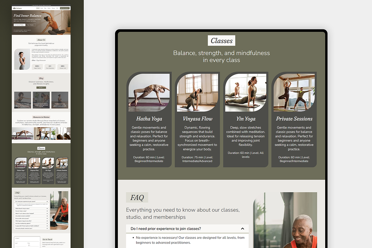 Yoga & Wellness Wix Studio Website preview 8
