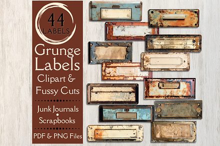 Grunge Labels Fussy Cuts for Junk Jo, an Object Illustration by 23 Pixels