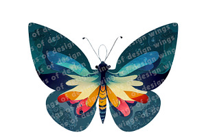 Cute Butterfly Clipart Illustration