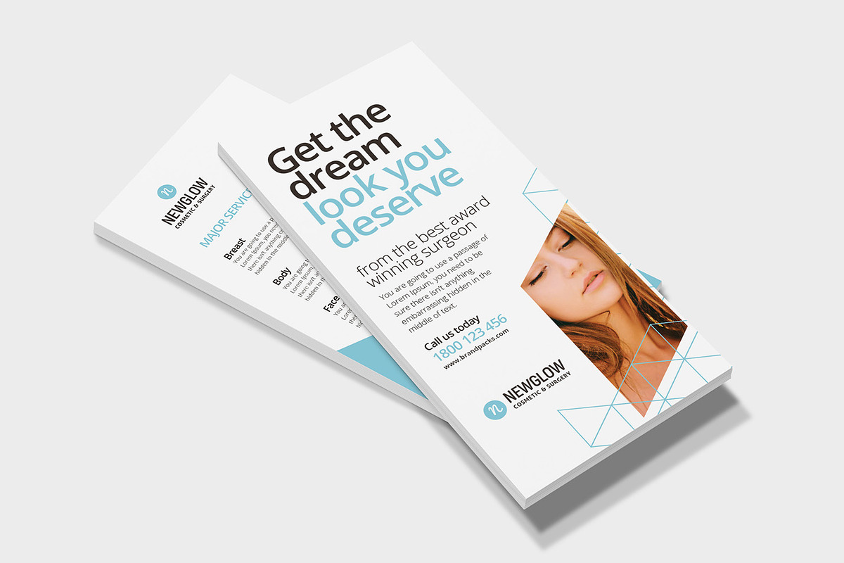 Cosmetic DL Rack Card, a Card Template by BrandPacks