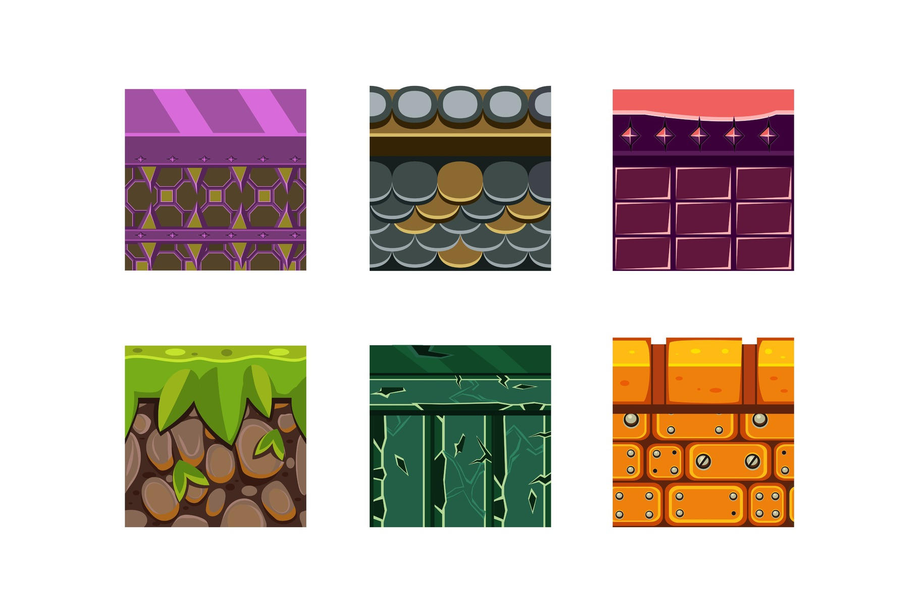 Flat vector set of 6 texture types, a Texture Graphic by TopVectors