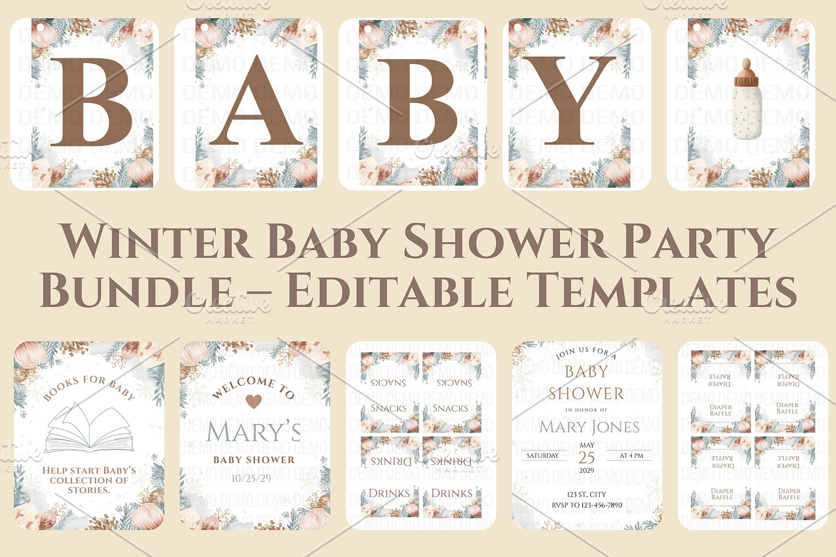 Winter Baby Shower Party Bundle, a Print Template by Sunny Jar Designs (Photo 2 of 5)