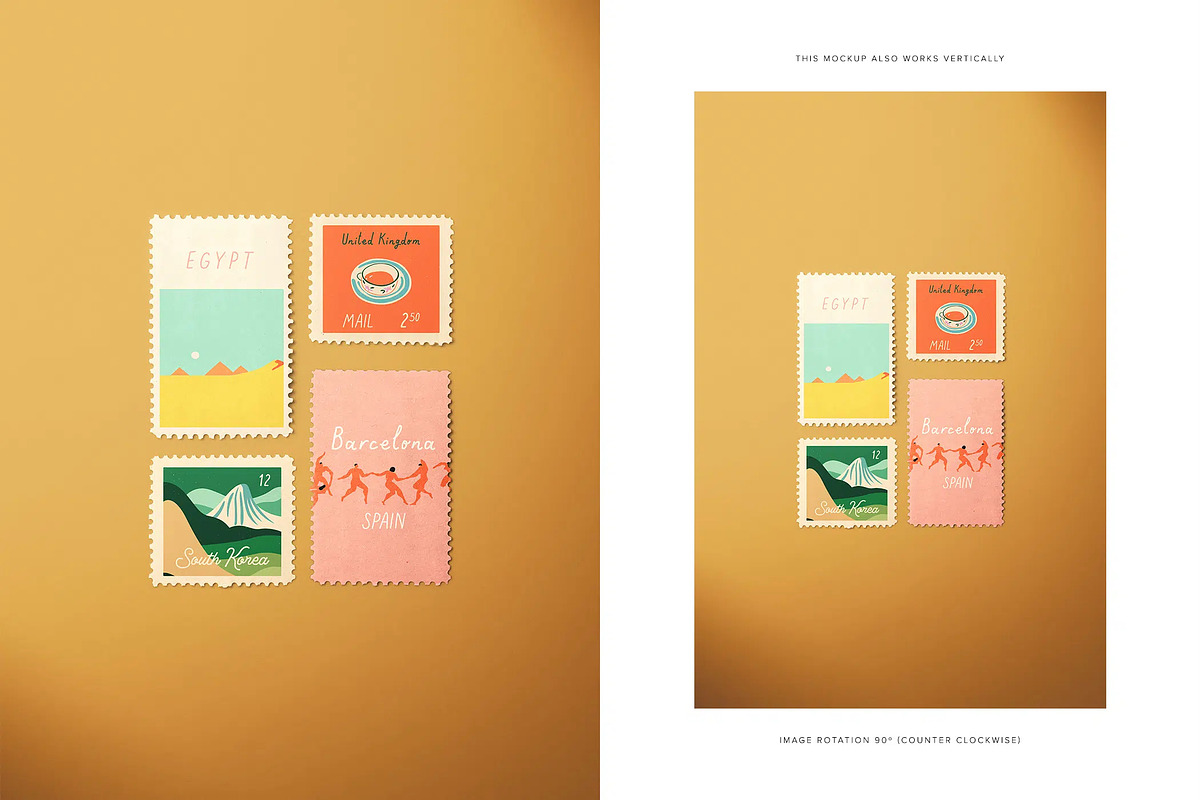 Retro Postage Stamp Mockup, an Advertising Mockup by Custom Scene (Photo 7 of 10)