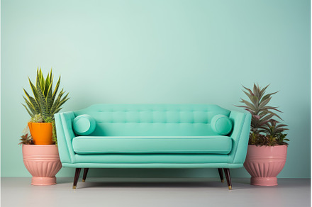 Inviting Frontal view of mint sofa, an Arts & Entertainment Photo by Ylivdesign