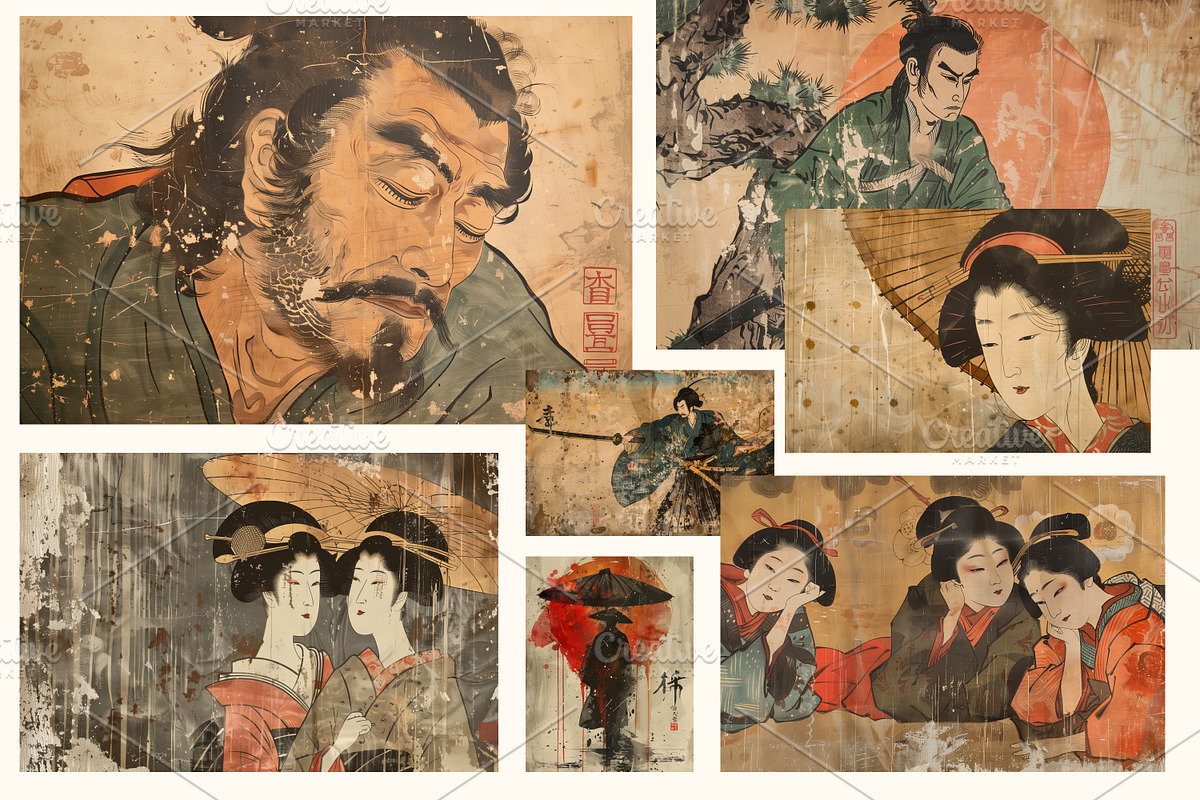 Retro Japan Posters, a Poster Template by Art's and patterns (Photo 6 of 8)
