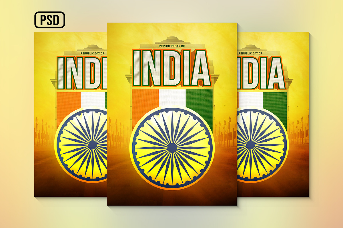 Republic Day India 3d Poster, a Poster Template by Black Spade Design