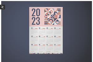 One Page Calendar 2023