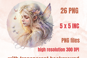 Watercolor Pastel Fairy Tale Clipart