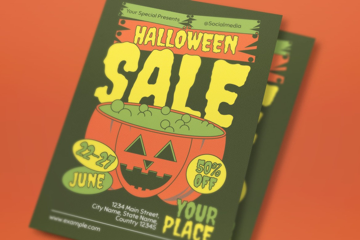 Halloween Sale Flyer, a Flyer Template by graphicook (Photo 2 of 3)